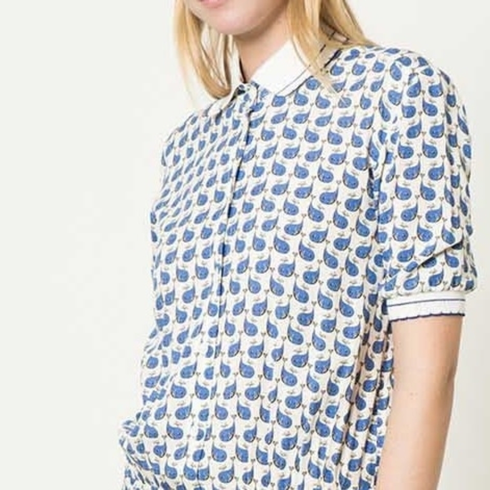 Paul & Joe Sister Blue Whale Print Top, Small